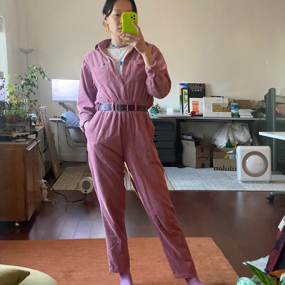 Lucy and Yak pink corduroy jumpsuit